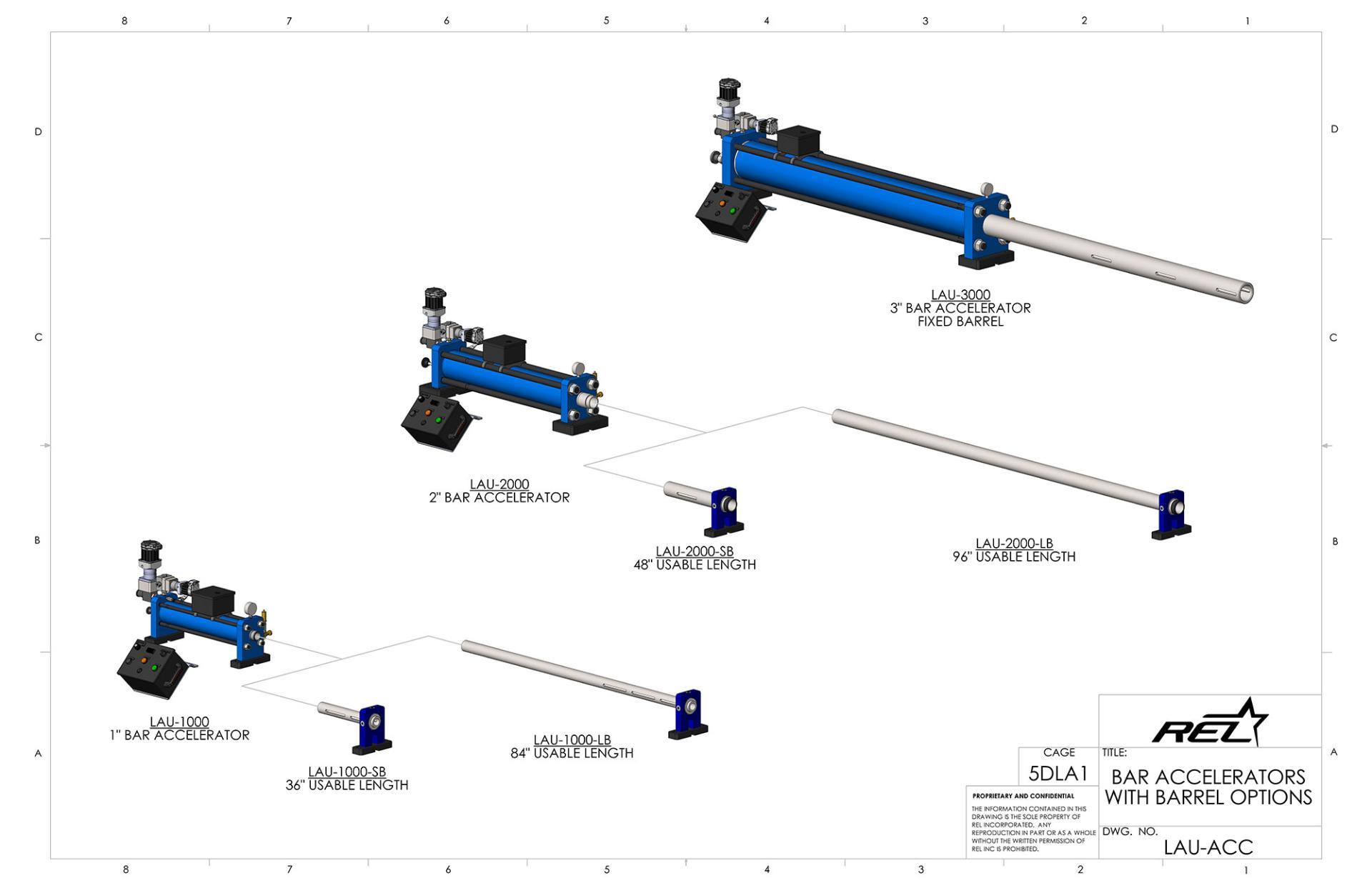 REL Engineered Solutions High Strain Rate Testing Bar Accelerator Schematic