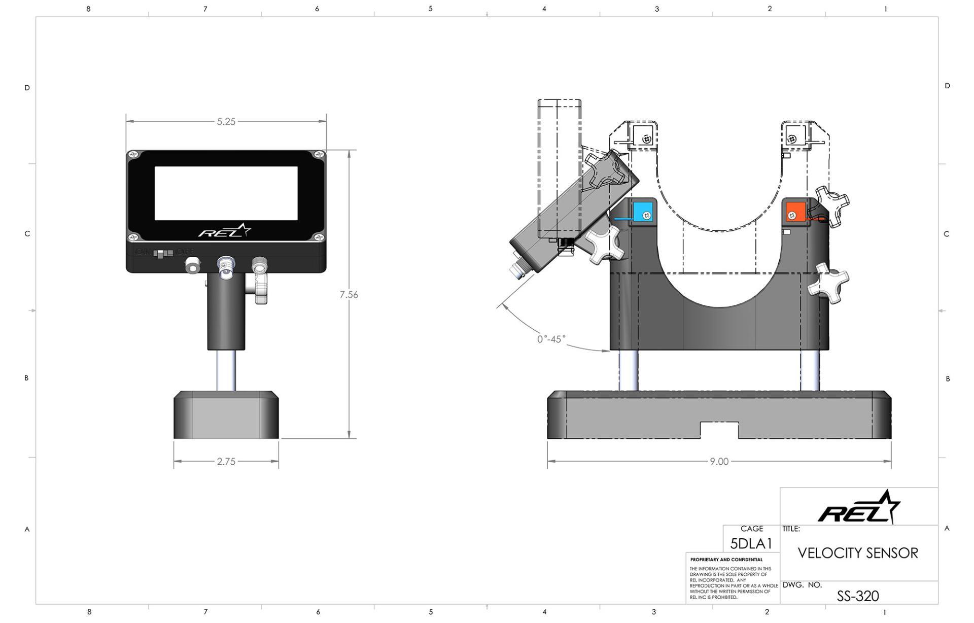 REL Engineered Solutions High Strain Rate Testing Elements Velocity Sensor Schematic