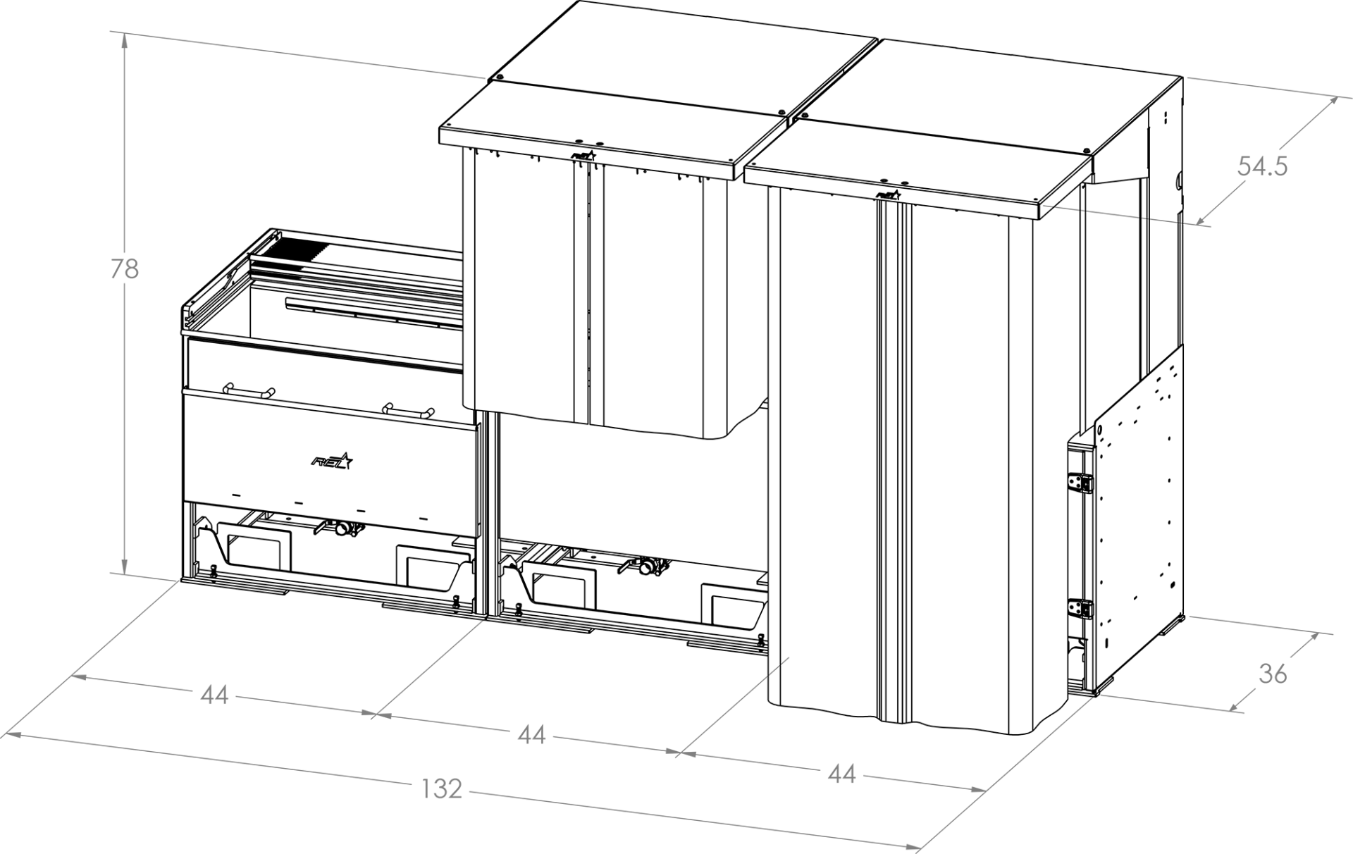 REL Engineered Solutions Non-Destructive Testing Human Drive Lines MLF250 Method 3 Station Dimensions